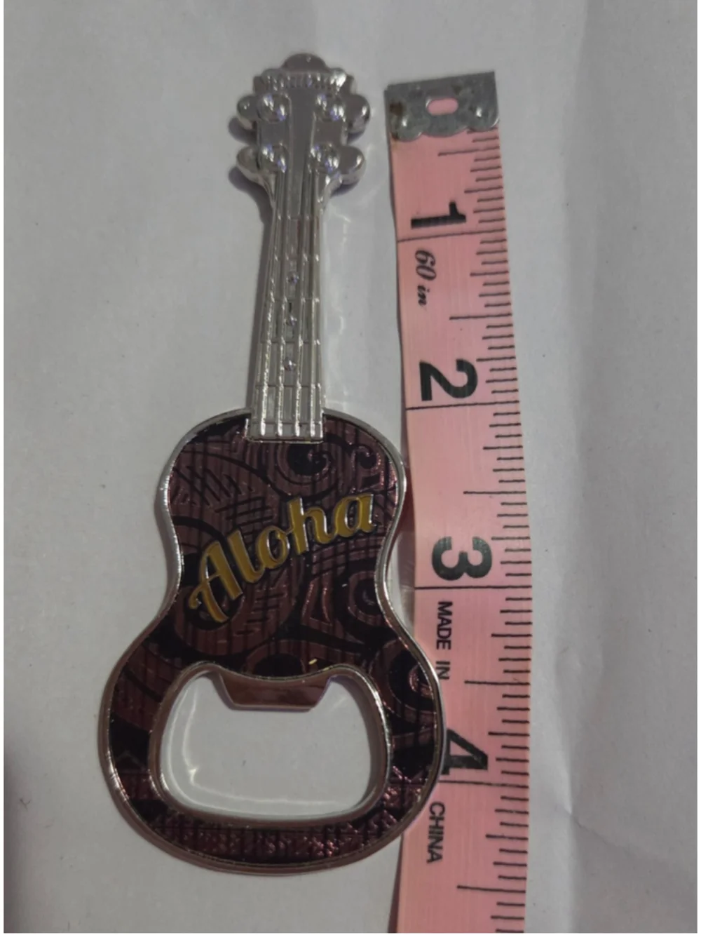 Island Heritage Aloha Ukulele Bottle Opener One Size Silver Brown